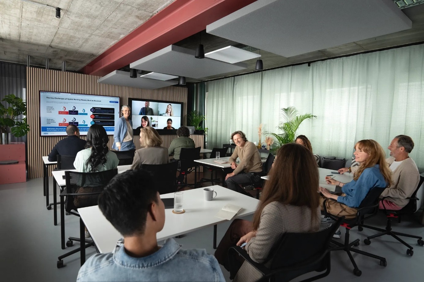 Conference room filled with people